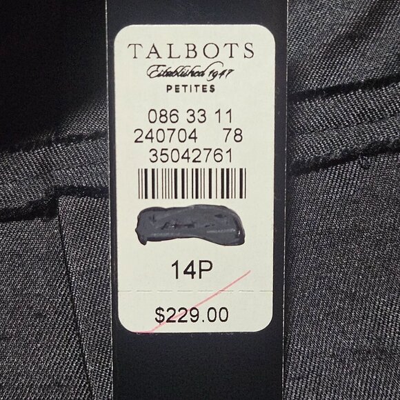 Talbots Dress Black 14P Silk Wool Quiet Luxury Cocktail Classic Office Wear - Picture 6 of 14